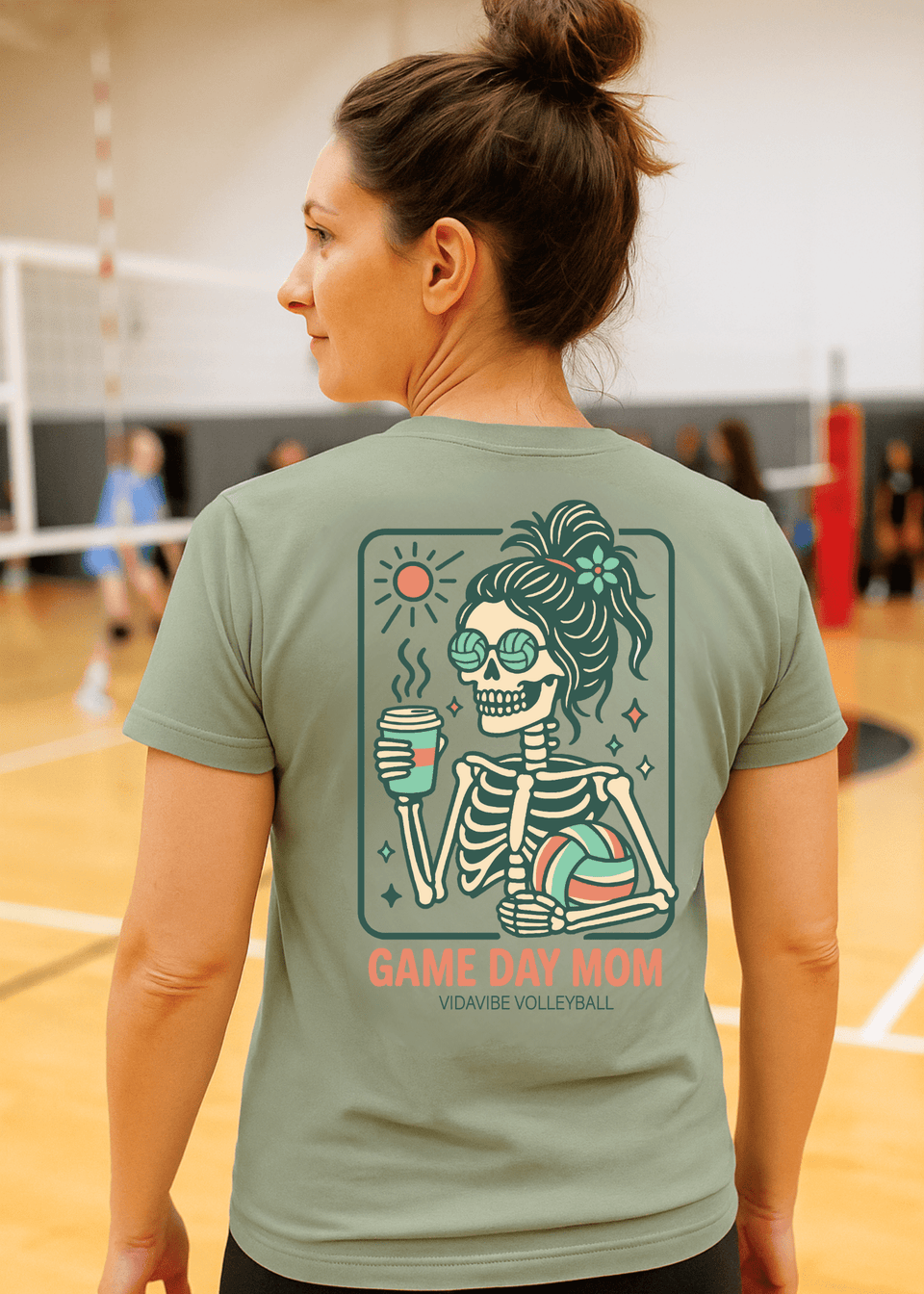 Game Day Skeleton Mom Tee